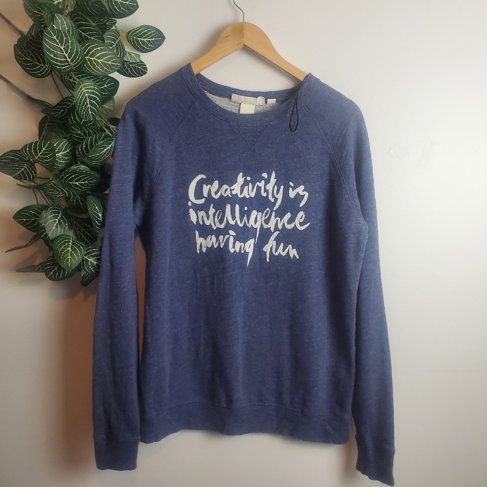 LOGG Navy Heather Reverse Weave sweatshirt womens M